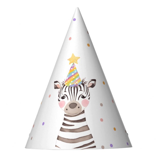 Fiesta Zebra Safari Animal Zoo Gorra de cumpleaños (Anverso)