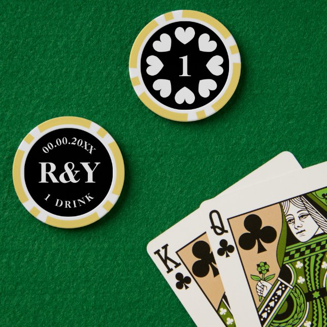 Fiestas de boda personalizados fichas de póker par (Mesa de Poker (Doble))