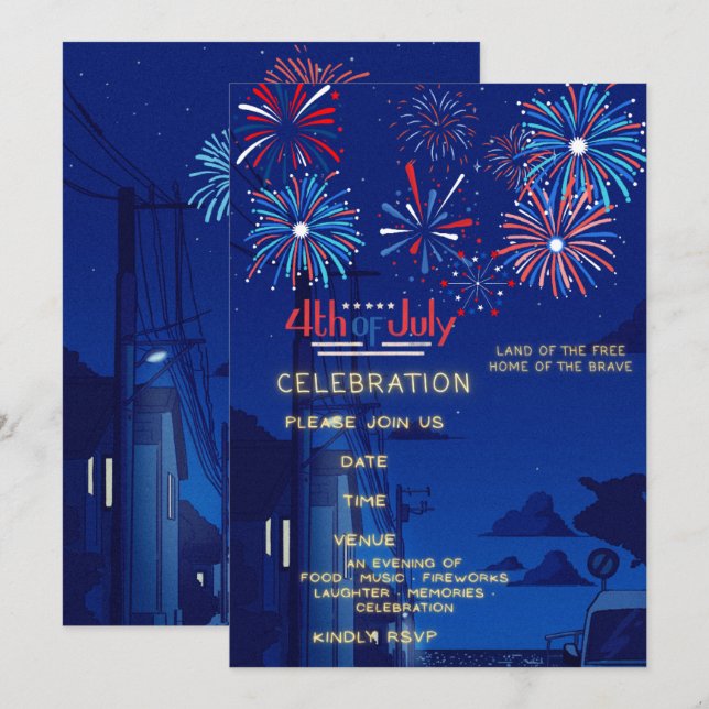Fiestas del Día de la Independencia, invitación de (Anverso / Reverso)