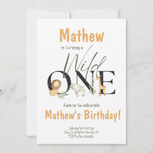 Fiestas Safari Animales Salvajes Invitaciones de u