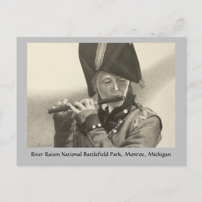 Fife Player en la tarjeta postal Battlefield (Anverso)