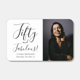 Fifty and Fabulous Bold Photo 50th Birthday Party