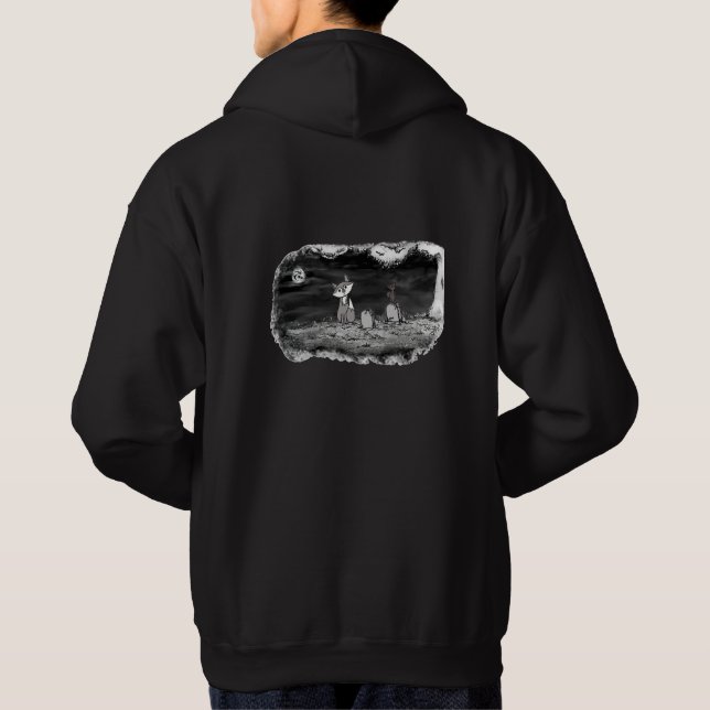 Fig & Blinky Cementerio Sudadera con capucha negra (Reverso)