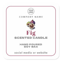Fig Handmade Candle Square Pegatina