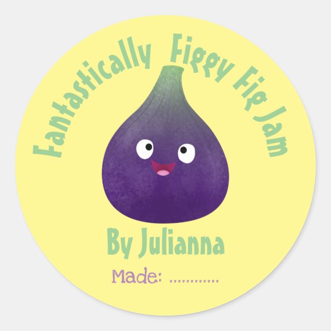 Fig jam lindo personalizado producir etiqueta (Anverso)