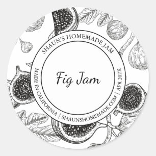Fig Jam Sketch Etiqueta moderna