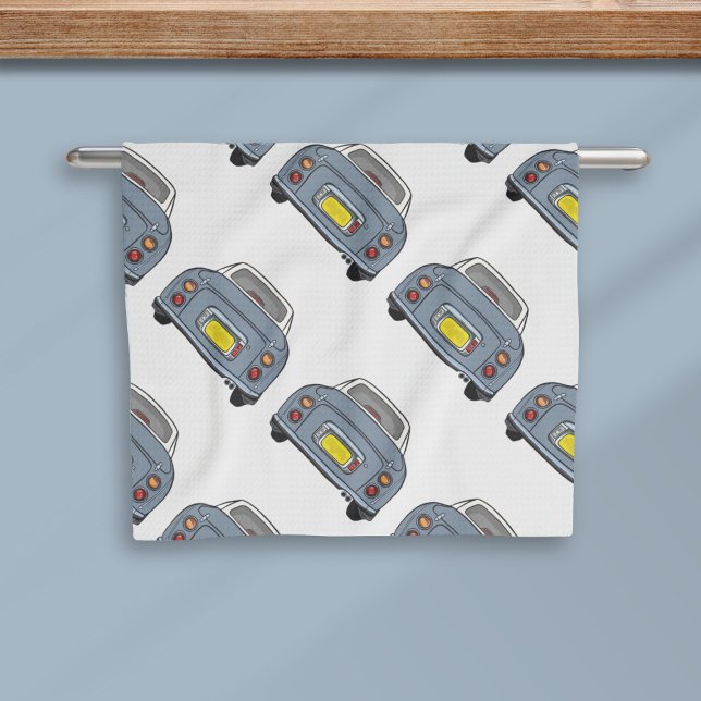 Figaraciones Toalla de Cocina Gris para automóvil  (A fun lapis grey figaro car pattern kitchen towel just for you)