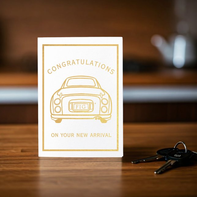 Figarations Felicitaciones Tarjeta de Relieve meta (Congratulations on your new car!)
