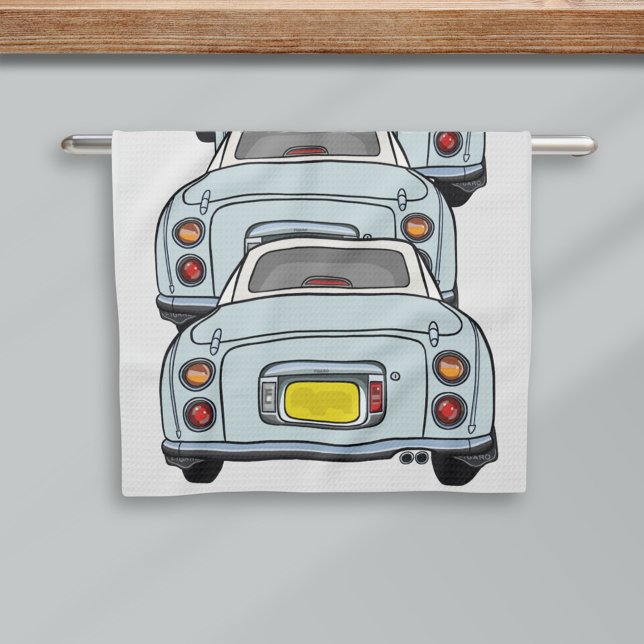 Figarations Pale Aqua Figaro Convoy Cocina Toalla (If you love pale aqua figaro cars and kitchen towels, this is the kitchen towel for you)