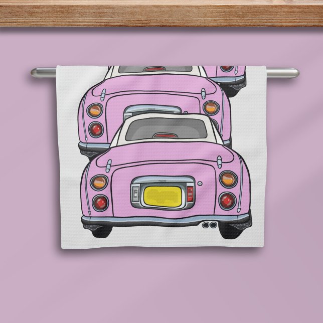 Figarations Pink Figaro Car Convoy Kitchen Toalla (Cute pink figgy car kitchen towel just for you. They're doing what they do best - convoy!)