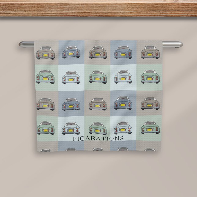 Figaro Seasons Figaro Car Name Kitchen Toalla (It's figaro season! A fun figgy kitchen towel with space for your name or your car)