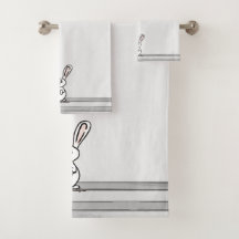 figdewdrops Bunny Bath Towel Set