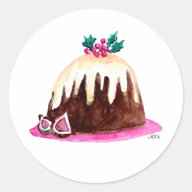 Figgy Pudding Whimsical Navidad Sello para sobres (Anverso)