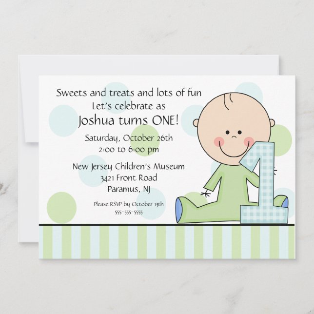 Figura 1ra invitación del palillo del cumpleaños (Anverso)