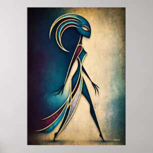 Figura abstracta geométrica Art Deco Arte de pared