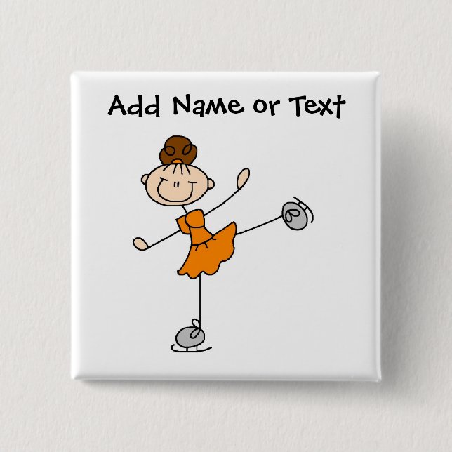 Figura anaranjada botón del palillo del patinador (Anverso)