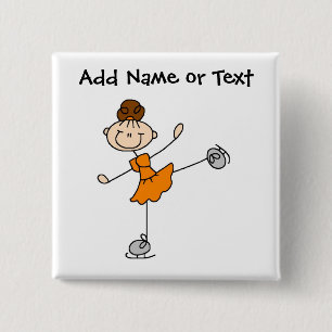 Figura anaranjada botón del palillo del patinador