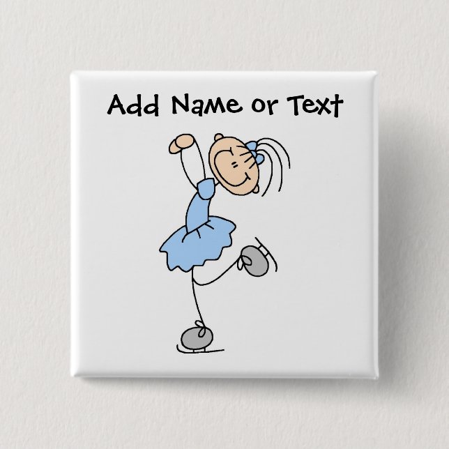 Figura azul botón del palillo del patinador de (Anverso)