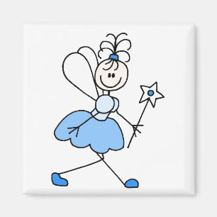Figura azul imán del palillo del ángel