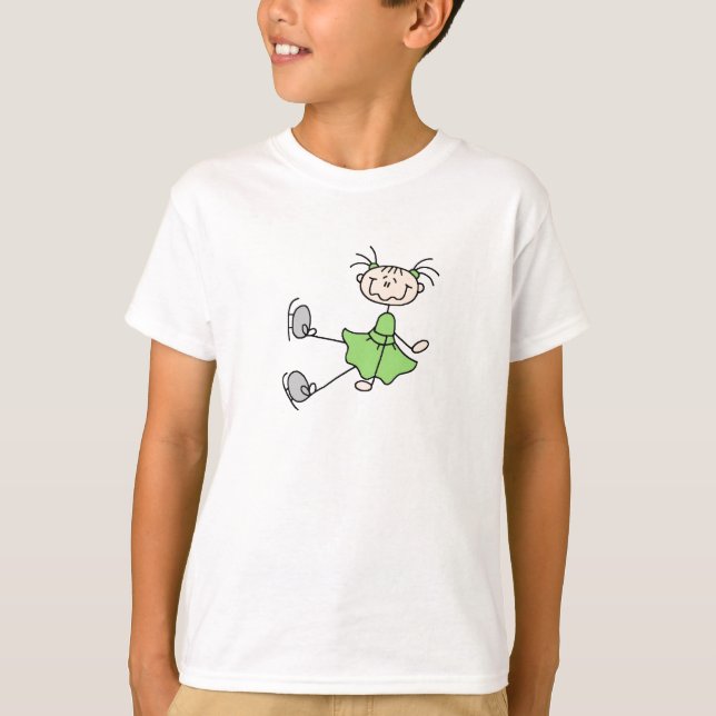 Figura camisa del palillo del verde del patinador (Anverso)