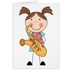 Figura chica del palillo con el saxofón