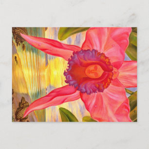 Figura de mujer en orquídea - postal