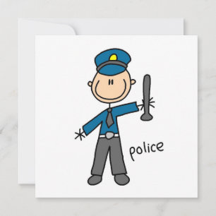 Figura de palo de oficial de policía