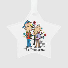 Figura de palo Padres, Niño, Bebé, Ornamento de ga