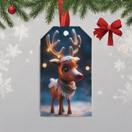 Figura de Rudolph Navidades etiqueta de regalo de 