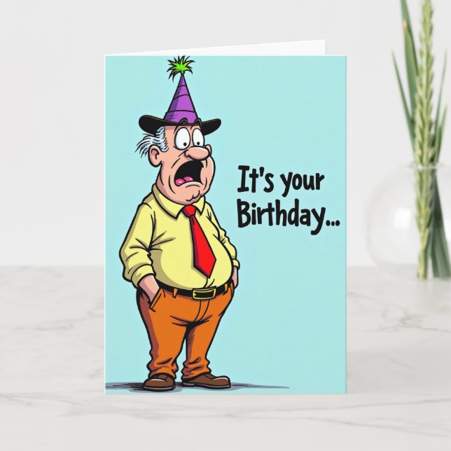 Figura de tarjeta de cumpleaños sorprendida (Anverso)