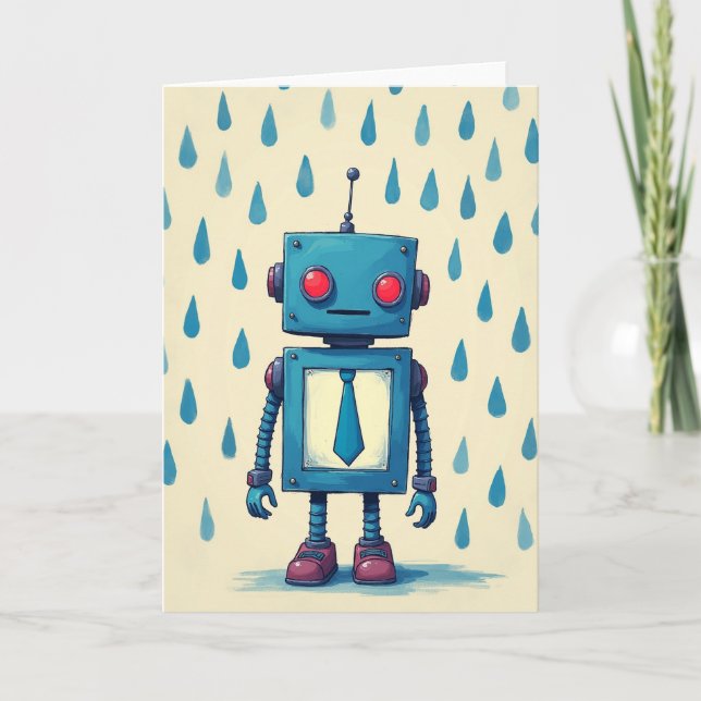 Figura de tarjeta del Día del Padre Robot (Anverso)