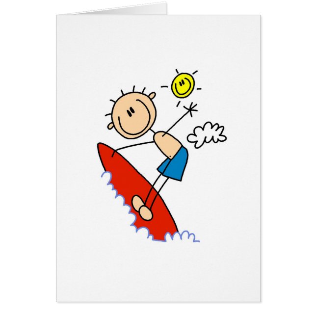 Figura del palillo del muchacho que practica surf (Frente)