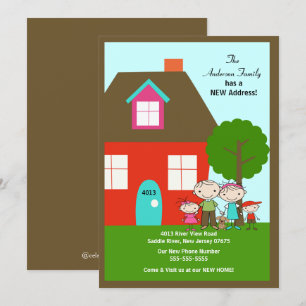 Figura familia del palillo con la invitación móvil