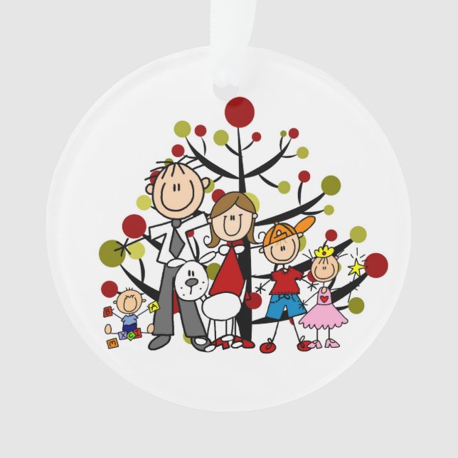 Figura familia del palillo de 5 con el ornamento (Anverso)