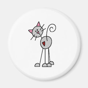 Figura gris imán del palillo del gato