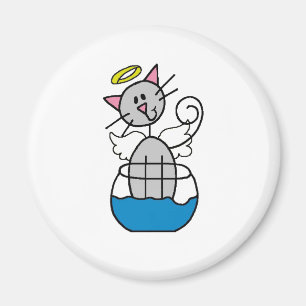 Figura imán del palillo del gato del ángel