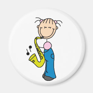 Figura imán del palillo del saxofón