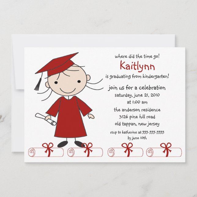 Figura invitación del palillo de la graduación del (Anverso)