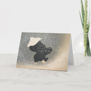 FIGURA JAPONESA EN LA TARJETA DE NOTAS EN BLANCO D