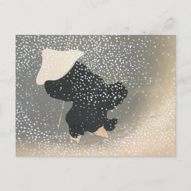 FIGURA JAPONESA EN LA TARJETA POSTAL DE NIEVE (Anverso)