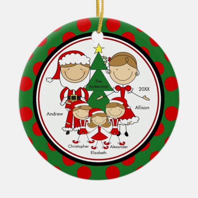 Figura linda familia del palillo del ornamento de (Frente)