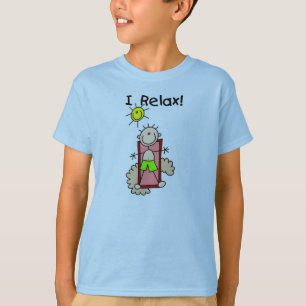 Figura muchacho del palillo relajo la camiseta