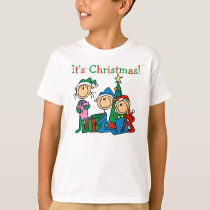 Figura niños del palillo es camiseta del navidad