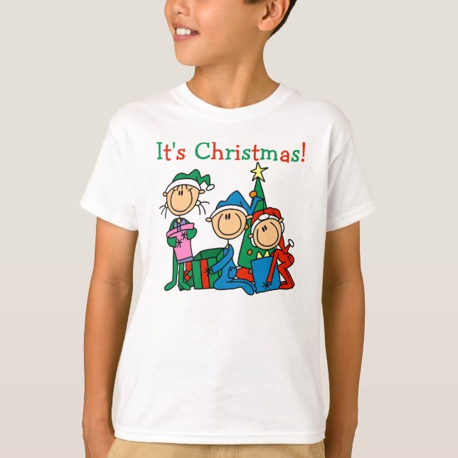 Figura niños del palillo es camiseta del navidad (Anverso)
