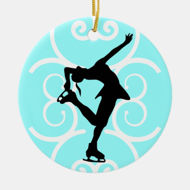 Figura ornamento del patinador - azul claro - (Frente)