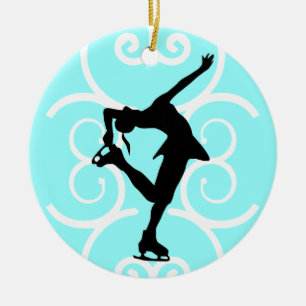 Figura ornamento del patinador - azul claro -
