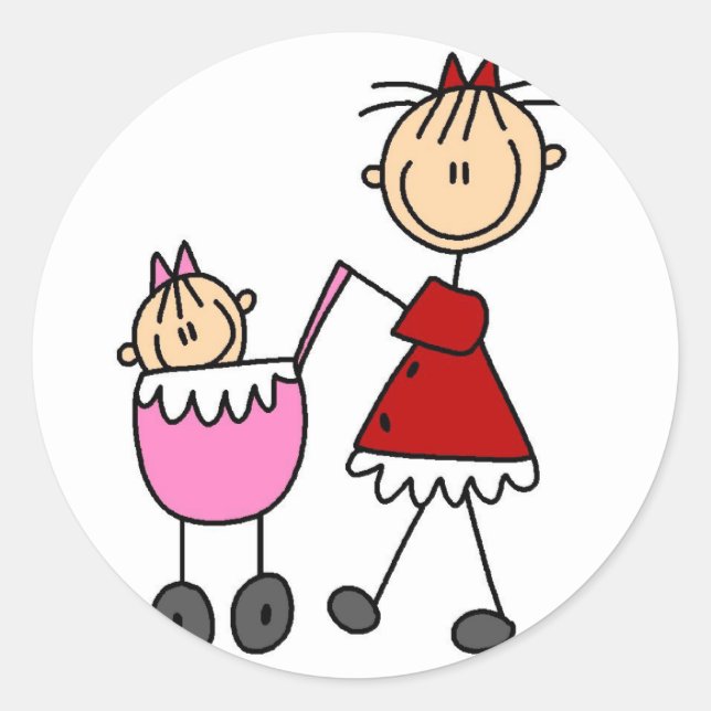 Figura Pala Mamá Y Pegatina Del Bebé (Anverso)