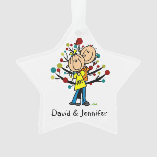 Figura par del palillo en el ornamento del navidad
