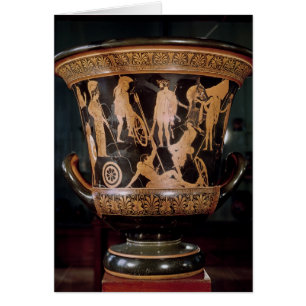 Figura roja krater del ático del cáliz
