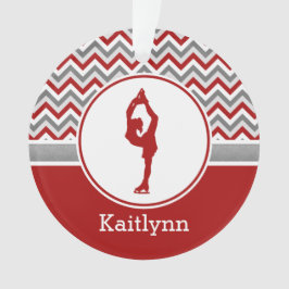Figura roja ornamento personalizado de Chevron del